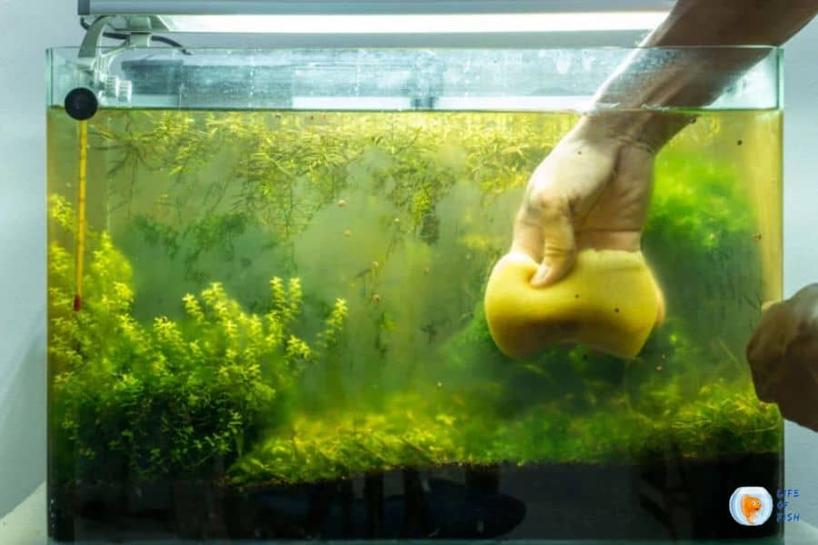 How to remove algae from fish tank glass